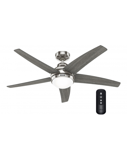 Hunter Bernard 132 Brushed Nickel - Ανεμιστήρας Οροφής με Φωτιστικό
