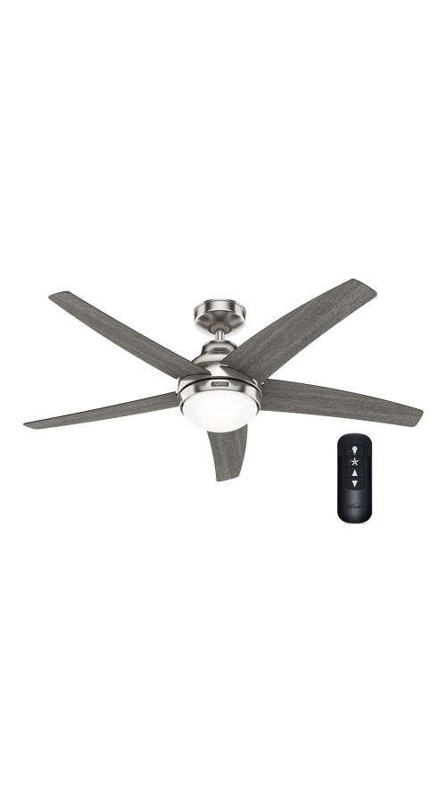 Hunter Bernard 132 Brushed Nickel - Ανεμιστήρας Οροφής με Φωτιστικό