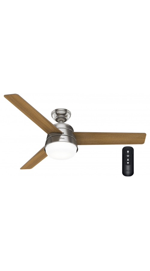 Hunter Finley 132 Brushed Nickel - Ανεμιστήρας Οροφής με Φωτιστικό