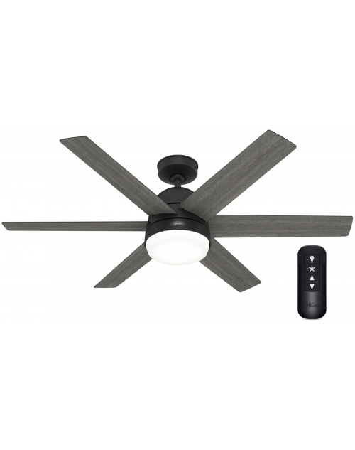 Hunter Arete 132 Matte Black - Ανεμιστήρας Οροφής με Φωτιστικό