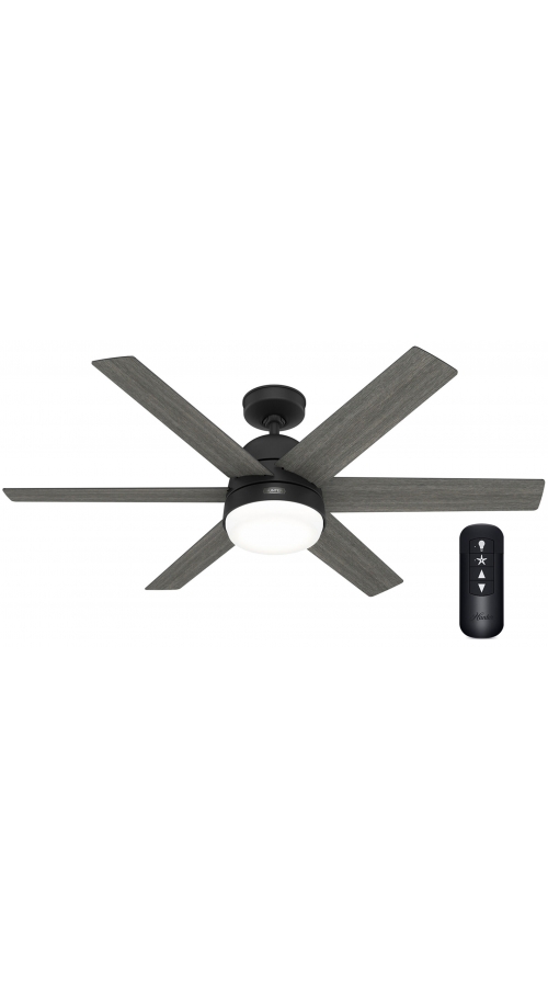 Hunter Arete 132 Matte Black - Ανεμιστήρας Οροφής με Φωτιστικό