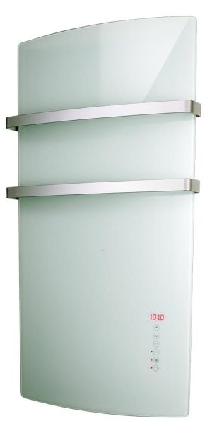 Radialight Deva 1500 Watt Λευκή - Ψηφιακή Πετσετοκρεμάστρα Μπάνιου με Γυάλινη Πρόσοψη