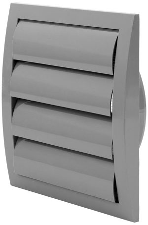 Europlast ND12ZP - Περσίδα Εξαερισμού Πλαστική Βαρύτητας Γκρι με Πλέγμα Προστασίας