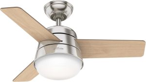 Hunter Finley 91 Brushed Nickel - Ανεμιστήρας Οροφής με Φωτιστικό