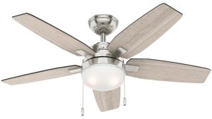 Hunter Arcot 117 Brushed Nickel - Ανεμιστήρας Οροφής με Φωτιστικό