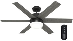 Hunter Arete 132 Matte Black - Ανεμιστήρας Οροφής με Φωτιστικό
