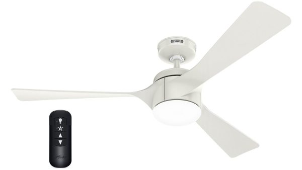 Hunter Rosedale 132 Fresh White – Ανεμιστήρας Οροφής με Φωτιστικό