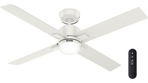 Hunter Mila 132 Fresh White - Ανεμιστήρας Οροφής με Φωτιστικό