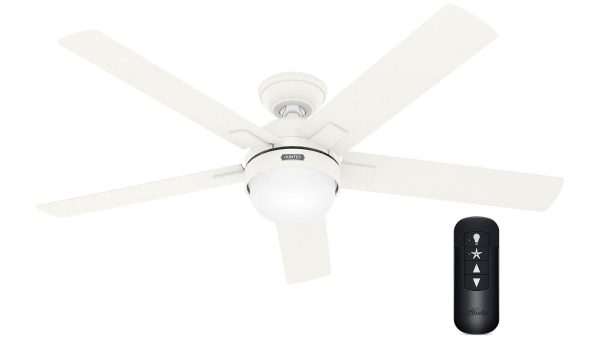 Hunter Zeal 132 Fresh White – Ανεμιστήρας Οροφής με Φωτιστικό
