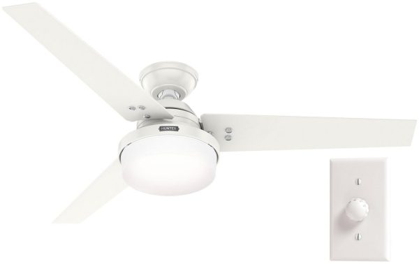 Hunter Sentinel Plus 132 Fresh White – Ανεμιστήρας Οροφής με Φωτιστικό