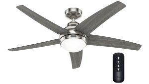 Hunter Bernard 132 Brushed Nickel - Ανεμιστήρας Οροφής με Φωτιστικό