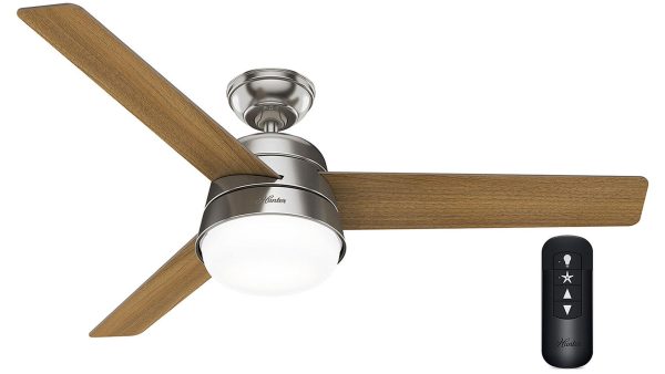 Hunter Finley 132 Brushed Nickel – Ανεμιστήρας Οροφής με Φωτιστικό